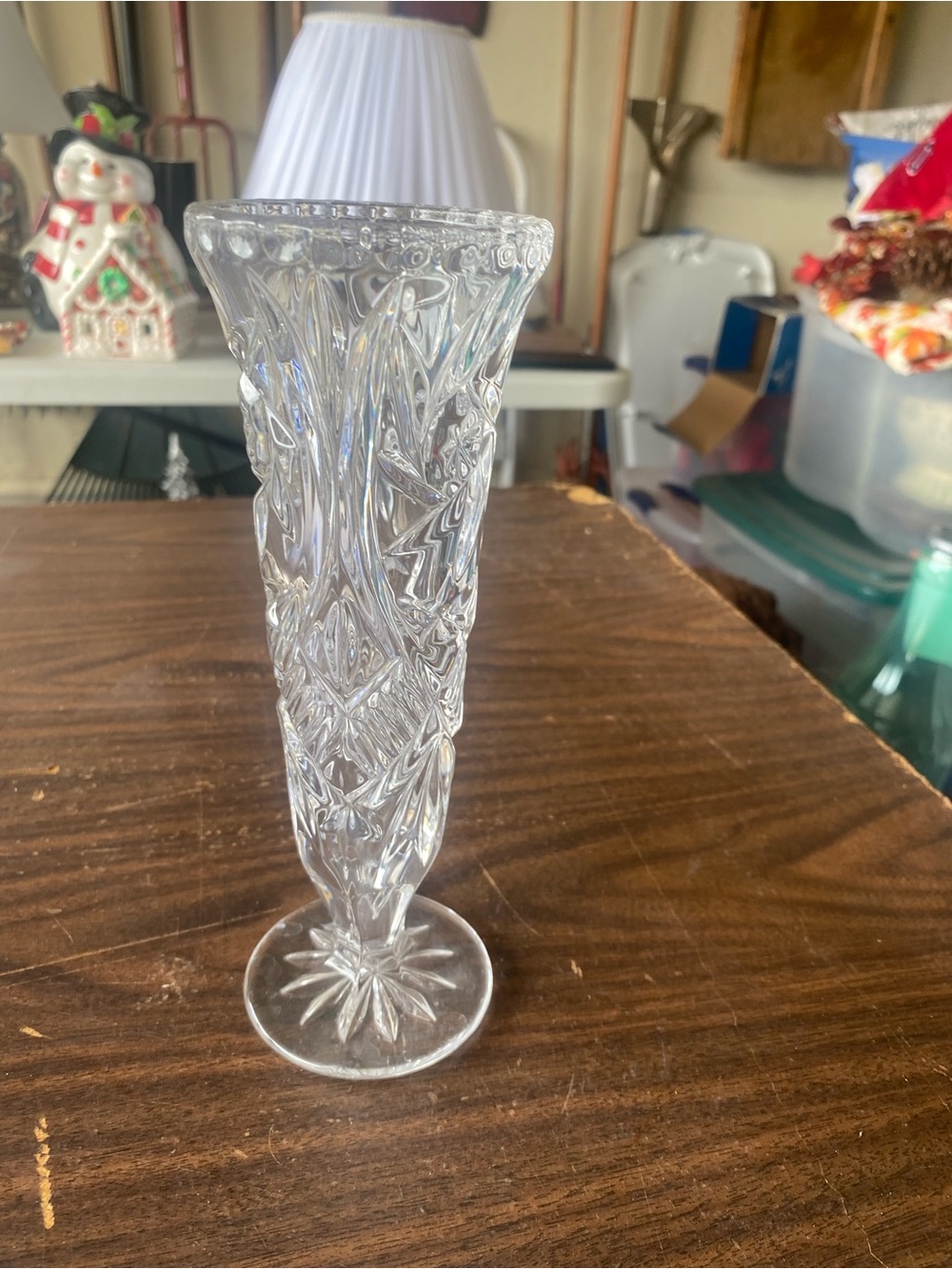Clear Pressed Glass Bud Vase - Home Accents